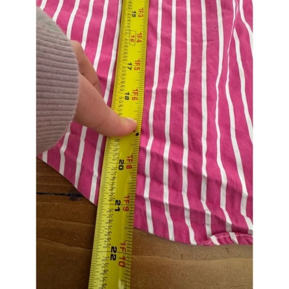 Ralph Lauren Kids Pink White Stripe‎ Slim Fit Button Down Shirt Size 4